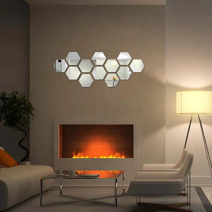 Hexagonal Mirror Crystal Stereo Mirror Sticker