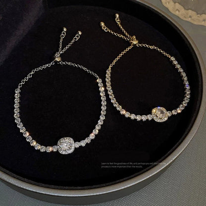 Bracciale di moissanite - Fornito in una splendida confezione regalo - Lunghezza regolabile