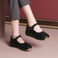 Ankle strap height-increasing leather sandals