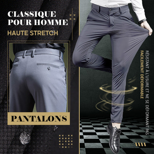 Pantaloni classici da uomo con buona elasticità