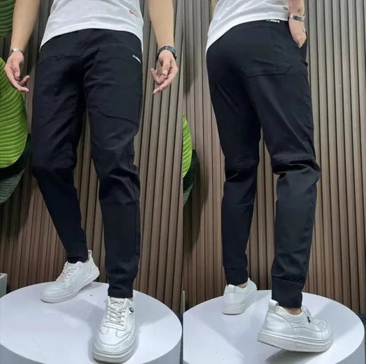 Pantaloni cargo skinny multitasche ad alta elasticità da uomo👖